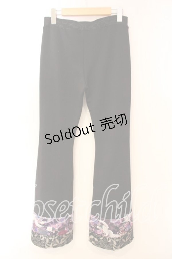 画像4: Qutie Frash / ブーツカットパンツ  ブラック×パープル O-25-12-15-089-QU-PA-OW-OS (4)