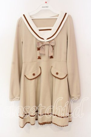 画像: Deary / くまクッキーワンピース M ベージュ O-25-12-15-014-0-OP-OW-OS