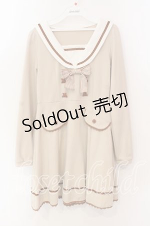 画像: Deary / くまクッキーワンピース M ベージュ O-25-12-15-014-0-OP-OW-OS