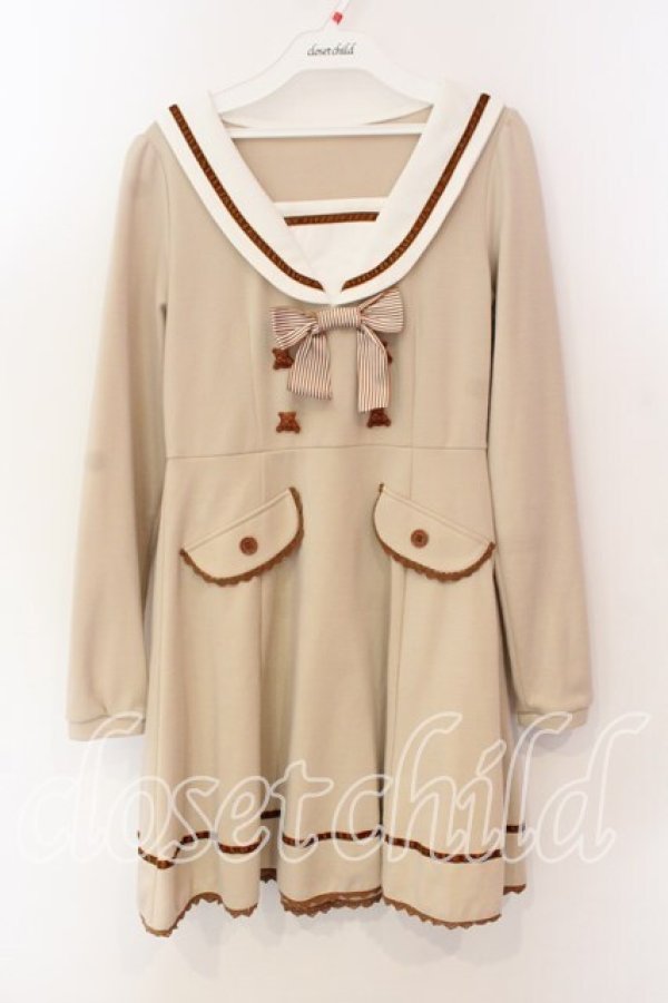 画像1: Deary / くまクッキーワンピース M ベージュ O-25-12-15-014-0-OP-OW-OS (1)