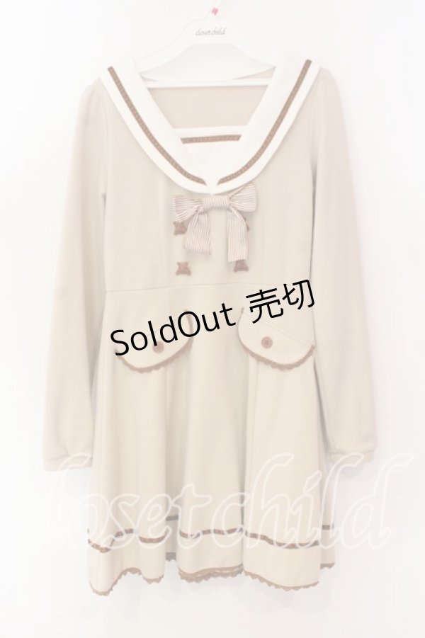 画像1: Deary / くまクッキーワンピース M ベージュ O-25-12-15-014-0-OP-OW-OS (1)