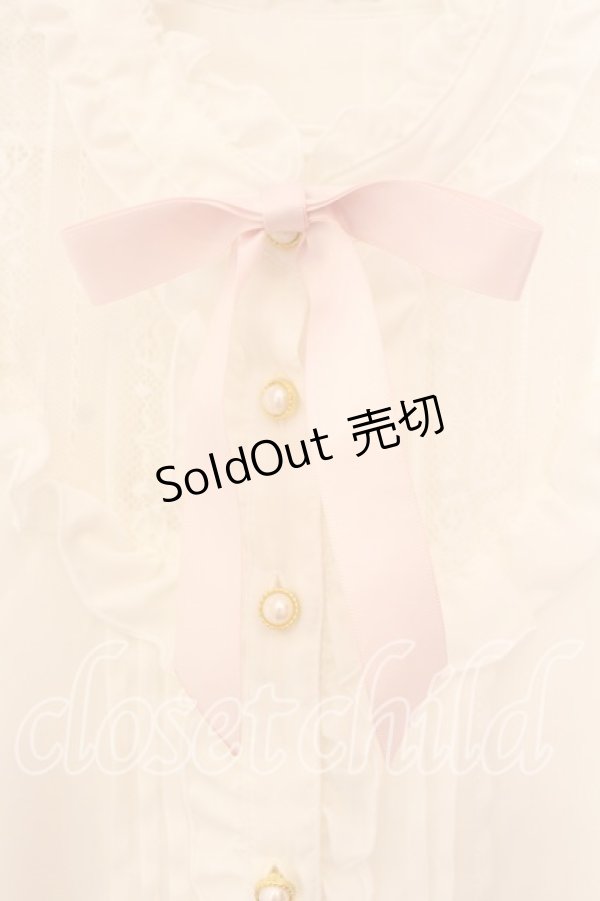 画像2: Amavel / レース切替ハイネック半袖ブラウス M シロ O-25-12-15-019-CA-BL-OW-OS (2)