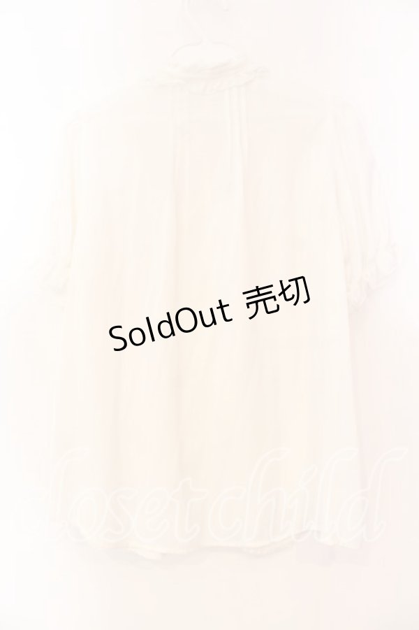 画像3: Amavel / レース切替ハイネック半袖ブラウス M シロ O-25-12-15-019-CA-BL-OW-OS (3)