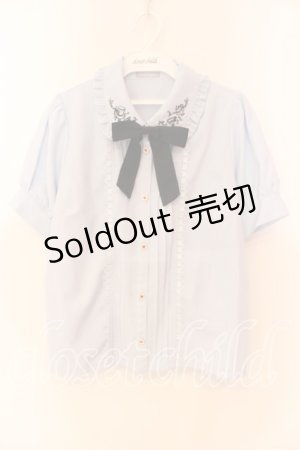 画像: axes femme POETIQUE / 終わらないお茶会刺繍ブラウス M サックス O-25-12-15-020-AX-BL-OW-OS