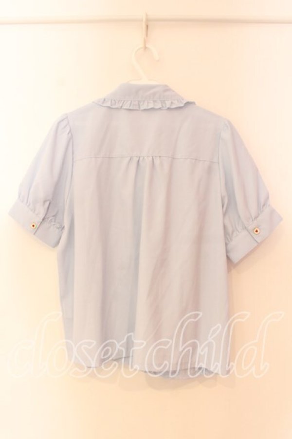 画像3: axes femme POETIQUE / 終わらないお茶会刺繍ブラウス M サックス O-25-12-15-020-AX-BL-OW-OS (3)