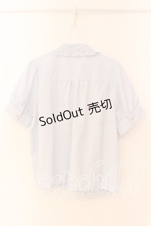 画像3: axes femme POETIQUE / 終わらないお茶会刺繍ブラウス M サックス O-25-12-15-020-AX-BL-OW-OS (3)