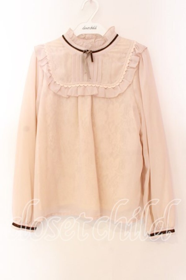 画像1: axes femme POETIQUE / 内レースブラウス M アイボリー O-25-12-15-021-AX-BL-OW-OS (1)