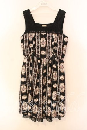 画像: axes femme POETIQUE / バラフレームストライプワンピース M クロ O-25-12-15-022-AX-OP-OW-OS