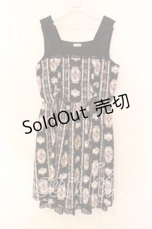 画像: axes femme POETIQUE / バラフレームストライプワンピース M クロ O-25-12-15-022-AX-OP-OW-OS