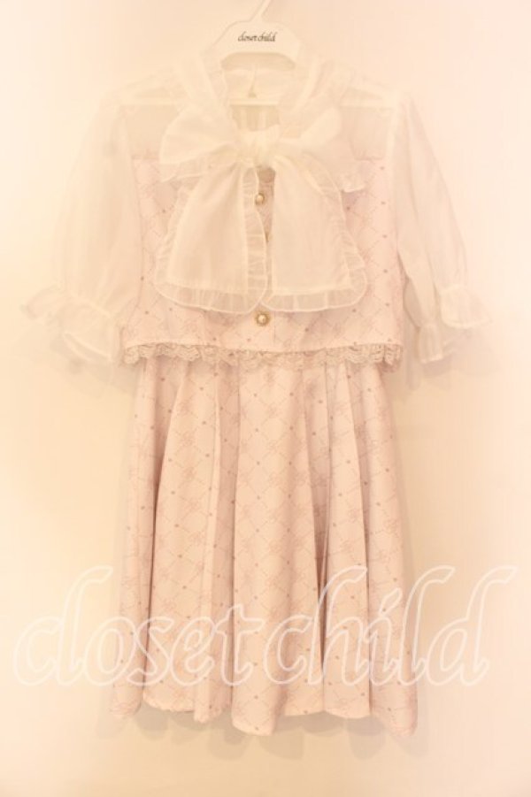 画像1: Rojita / BIGリボンRJモノグラムワンピース F ピンク O-25-12-15-023-LO-OP-OW-OS (1)