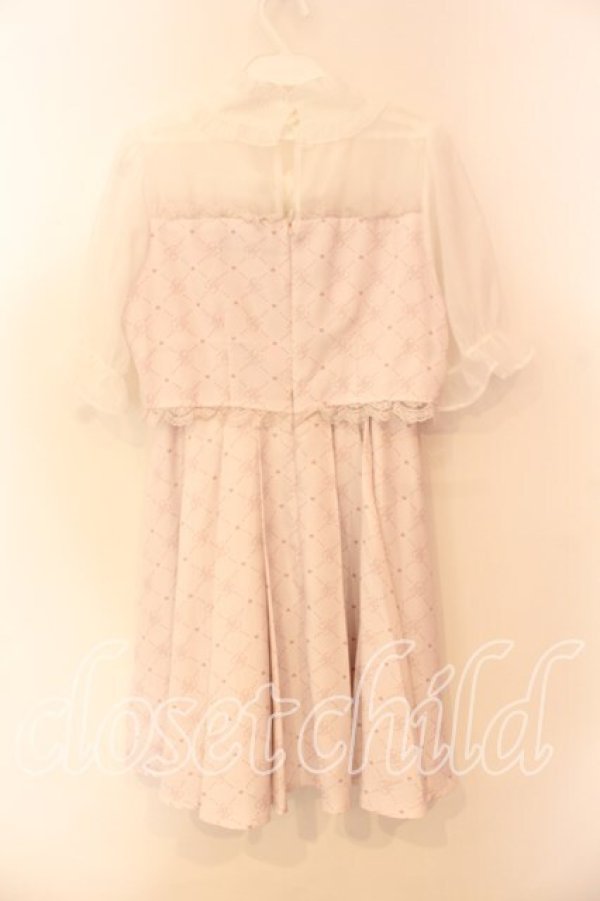 画像3: Rojita / BIGリボンRJモノグラムワンピース F ピンク O-25-12-15-023-LO-OP-OW-OS (3)