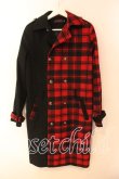 画像1: JURY BLACK / チェック切り替えコート M ブラック×レッド O-25-12-15-025-GL-CO-OW-OS (1)