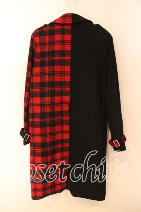 画像3: JURY BLACK / チェック切り替えコート M ブラック×レッド O-25-12-15-025-GL-CO-OW-OS (3)
