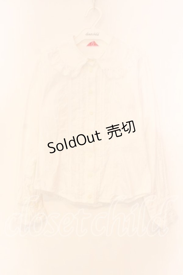 画像1: BABY,THE STARS SHINE BRIGHT / 王冠レースの袖ピンタックブラウス  シロ O-25-12-15-026-BA-BL-IG-OS (1)