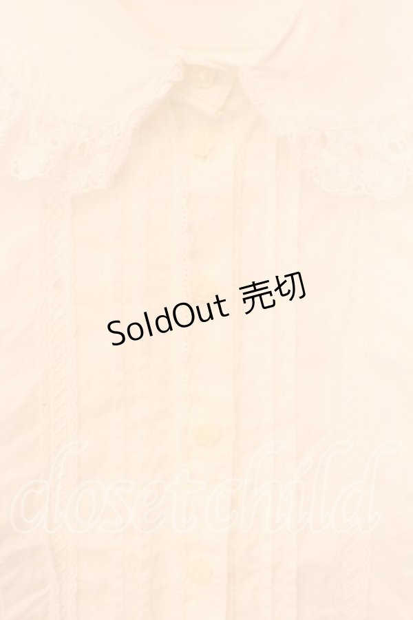 画像2: BABY,THE STARS SHINE BRIGHT / 王冠レースの袖ピンタックブラウス  シロ O-25-12-15-026-BA-BL-IG-OS (2)