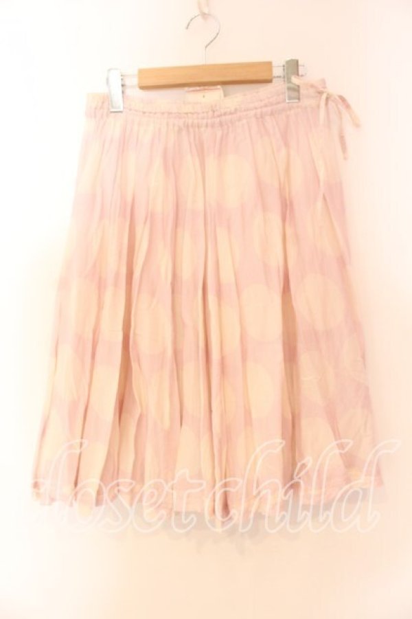 画像1: Franche Lippee / 水玉プリーツスカート  ピンク O-25-12-15-029-LO-SK-IG-OS (1)