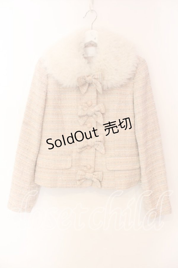 画像1: PINK HOUSE / ファー使いファンシーツイードジャケット M ピンクミックス系 O-25-12-15-030-LO-JA-OW-OS (1)
