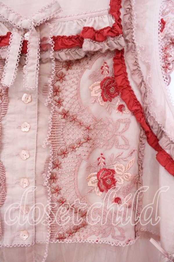 画像2: PINK HOUSE / ロココレース使いベスト  ピンク O-25-12-15-033-LO-TO-OW-OS (2)