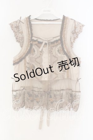画像: PINK HOUSE / ロココレース使いベスト  ブラウン O-25-12-15-034-LO-TO-OW-OS