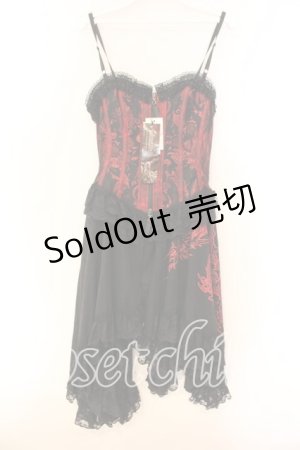 画像: Qutie Frash / キャミワンピ  ブラック×レッド O-25-12-16-001-QU-OP-OW-OS