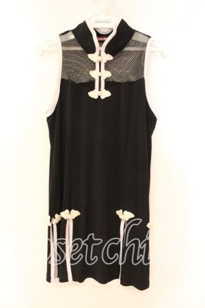 画像: Qutie Frash / メッシュスリットタンク  ブラック×ホワイト O-25-12-16-003-QU-TO-OW-OS