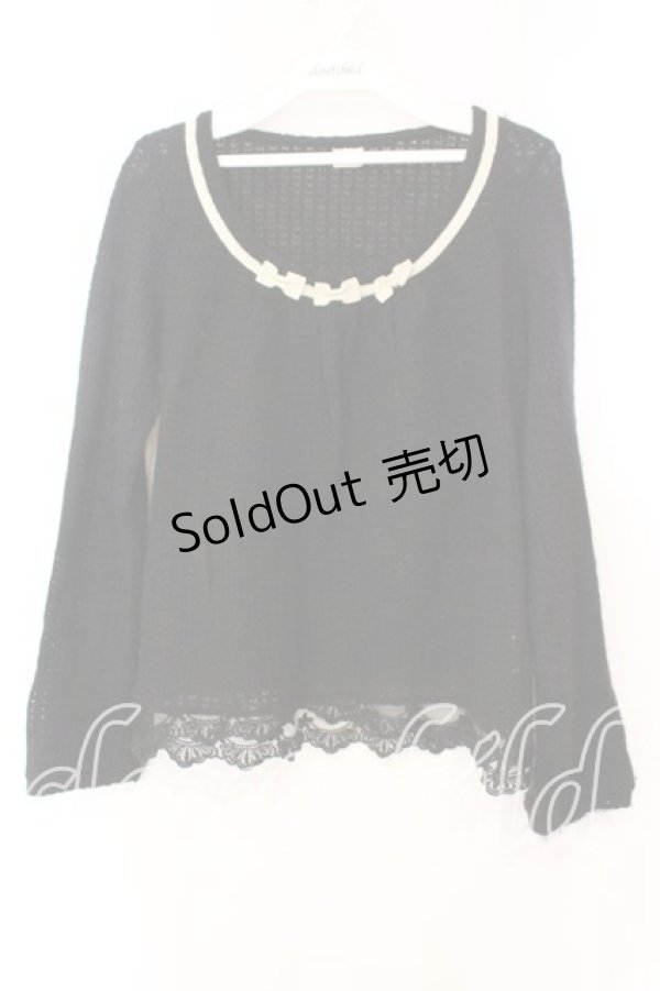 画像1: axes femme / 3つリボンニット  クロ O-25-12-16-038-AX-TO-IG-OS (1)