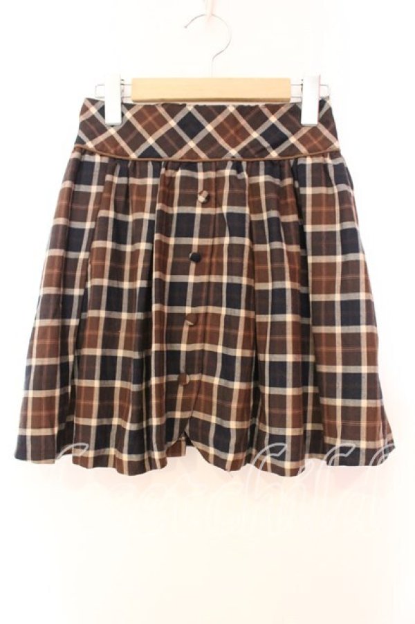 画像1: LODISPOTTO / チェック柄スカート  ブラウン O-25-12-16-039-LO-TO-IG-OS (1)