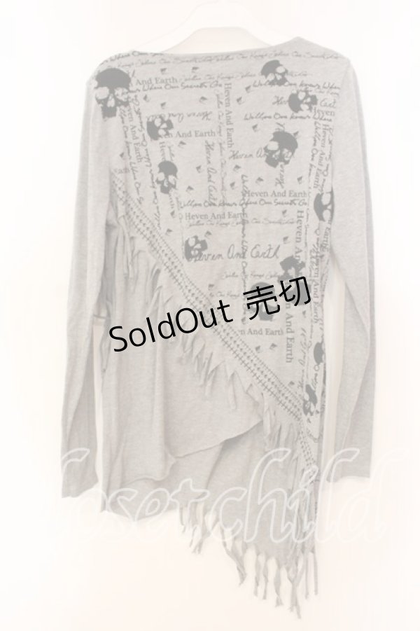 画像2: HEAVEN and Earth / スカーフ風カットソー  グレー O-25-12-16-041-PU-TO-IG-OS (2)