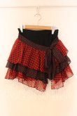 画像1: ALGONQUINS / シフォンティアード巻きスカート  ブラック×レッド O-25-12-16-042-AL-SK-IG-OS (1)