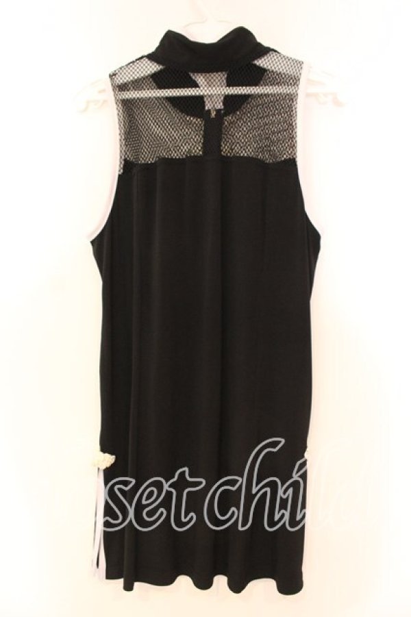 画像4: Qutie Frash / メッシュスリットタンク  ブラック×ホワイト O-25-12-16-003-QU-TO-OW-OS (4)