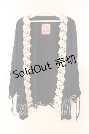 画像: Honey Bunch / レース配色トッパーカーディガン 1 ネイビー×シロ O-25-12-16-047-LO-TO-IG-ZT458