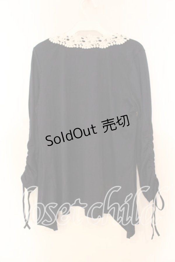 画像2: Honey Bunch / レース配色トッパーカーディガン 1 ネイビー×シロ O-25-12-16-047-LO-TO-IG-ZT458 (2)