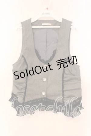 画像: axes femme / パール付きベスト M グレー×クロ O-25-12-16-056-AX-TO-IG-OS