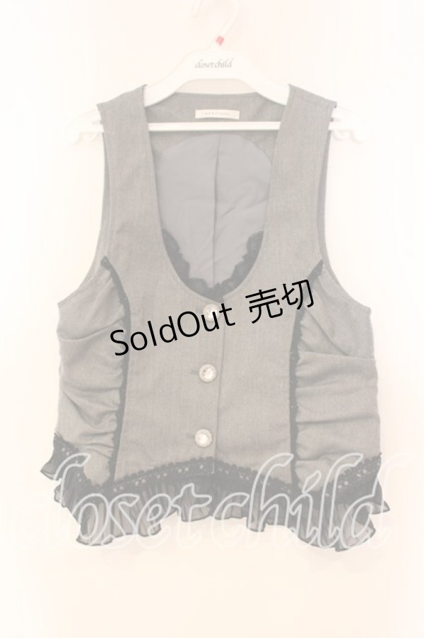 画像1: axes femme / パール付きベスト M グレー×クロ O-25-12-16-056-AX-TO-IG-OS (1)
