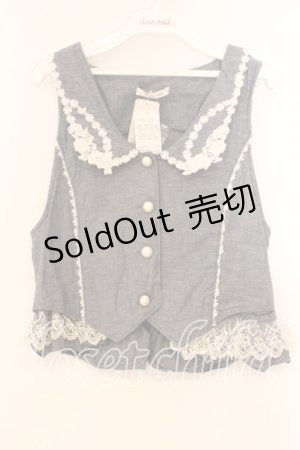 画像: axes femme / フラワーレースベスト M ブルー O-25-12-16-057-AX-TO-IG-OS