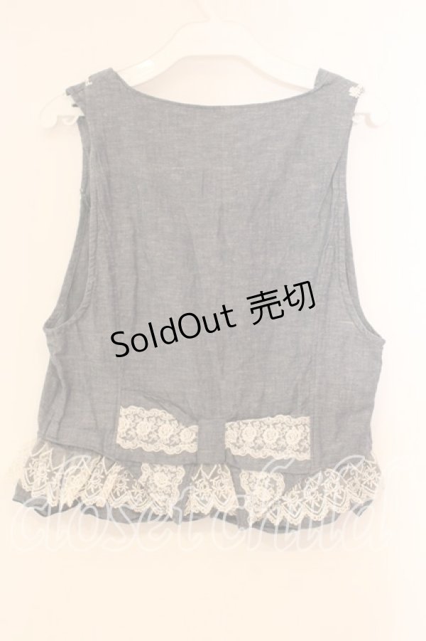画像2: axes femme / フラワーレースベスト M ブルー O-25-12-16-057-AX-TO-IG-OS (2)
