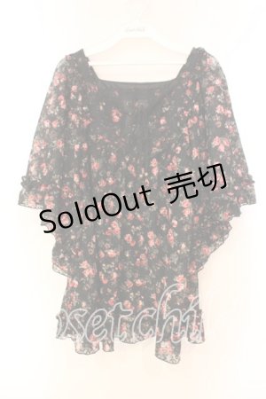 画像: axes femme / 総レース花柄スクエアチュニック M クロ O-25-12-16-061-AX-TO-IG-OS