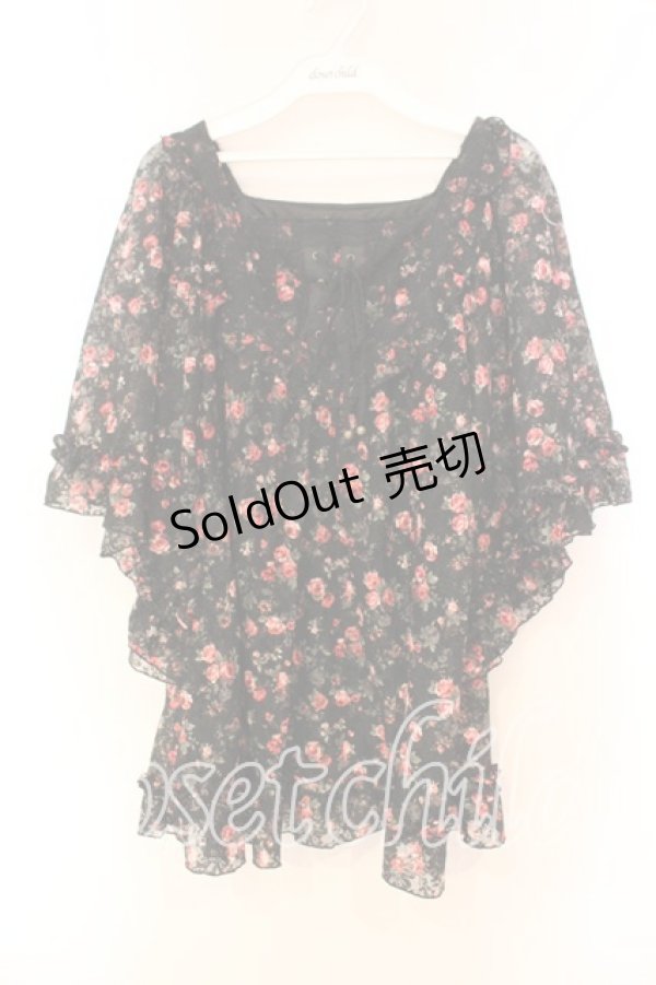 画像1: axes femme / 総レース花柄スクエアチュニック M クロ O-25-12-16-061-AX-TO-IG-OS (1)