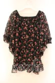 画像2: axes femme / 総レース花柄スクエアチュニック M クロ O-25-12-16-061-AX-TO-IG-OS (2)