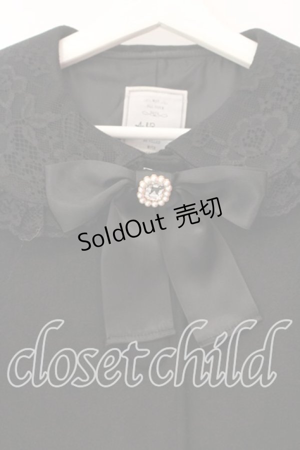 画像2: Ank Rouge / リボンレースドーリーコート  クロ O-25-12-16-063-CA-CO-IG-ZT1219Z (2)