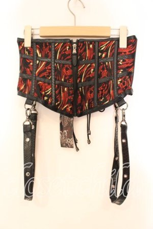 画像: Qutie Frash / ベルト付きコルセット  レッド O-25-12-16-065-QU-TO-OW-OS