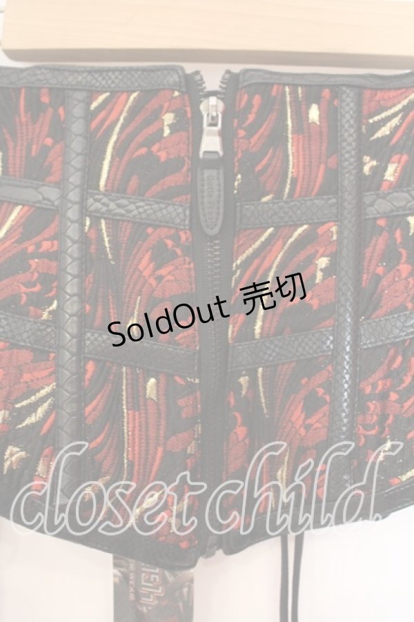 画像2: Qutie Frash / ベルト付きコルセット  レッド O-25-12-16-065-QU-TO-OW-OS (2)