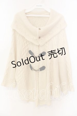 画像: axes femme / オフタートルニットポンチョ  オフシロ O-25-12-16-080-AX-TO-IG-OS