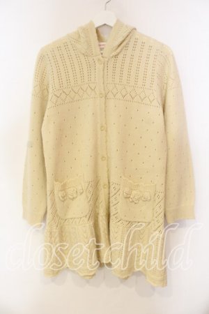 画像: PINK HOUSE / モチーフニットロングカーディガン  アイボリー O-25-12-16-081-LO-TO-IG-OS