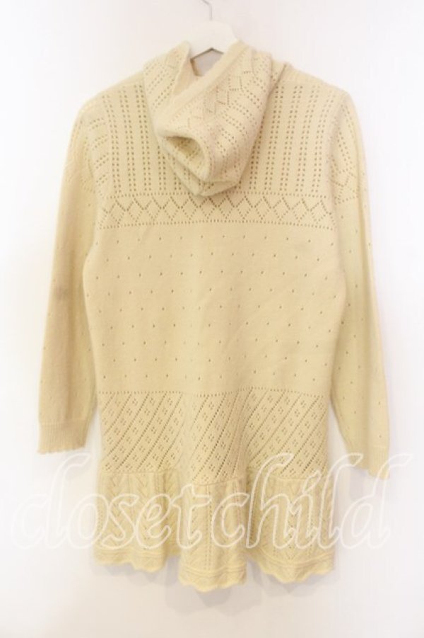 画像3: PINK HOUSE / モチーフニットロングカーディガン  アイボリー O-25-12-16-081-LO-TO-IG-OS (3)