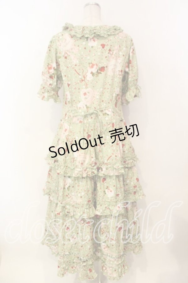 画像5: PINK HOUSE / オーナメントローズプリントワンピース  ミント O-25-12-16-084-LO-OP-IG-OS (5)