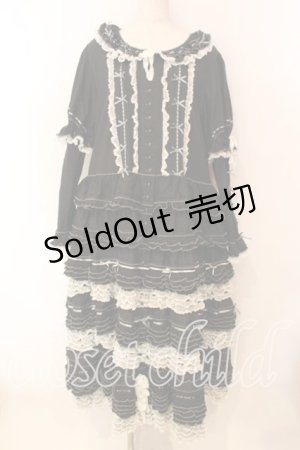 画像: PINK HOUSE / はしごリボンレースワンピース  クロ O-25-12-16-085-LO-OP-IG-OS