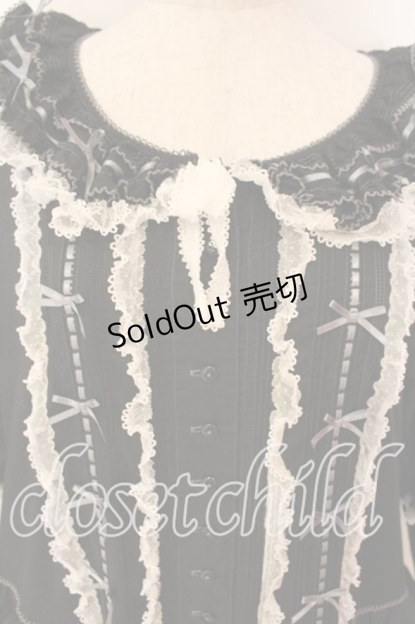 画像2: PINK HOUSE / はしごリボンレースワンピース  クロ O-25-12-16-085-LO-OP-IG-OS (2)