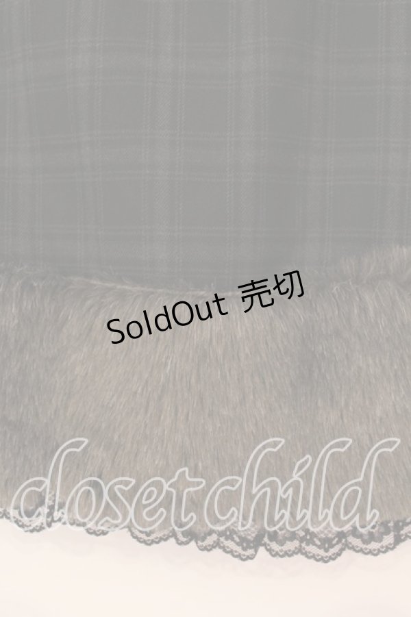 画像4: MARBLE / ヴィクトリアン調クラシカルカメオケープ  グレーファー×黒グレーチェック O-25-12-16-089-GO-TO-IG-OS (4)