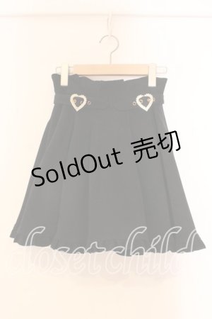 画像: Rojita / 裾フリルハートビジュバックルスカート  クロ O-25-12-16-090-LO-TO-IG-OS